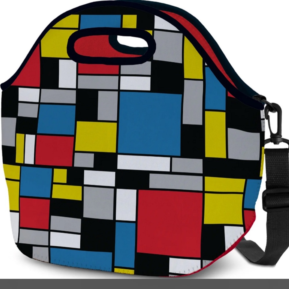 Composition by Peit Mondrian insulated neoprene lunch tote bnwt